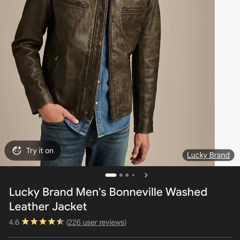 Men's Lucky brand Brown Leather Jacket -   Real leather heavy duty nice jacket